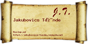 Jakubovics Tünde névjegykártya
