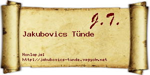 Jakubovics Tünde névjegykártya