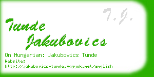tunde jakubovics business card